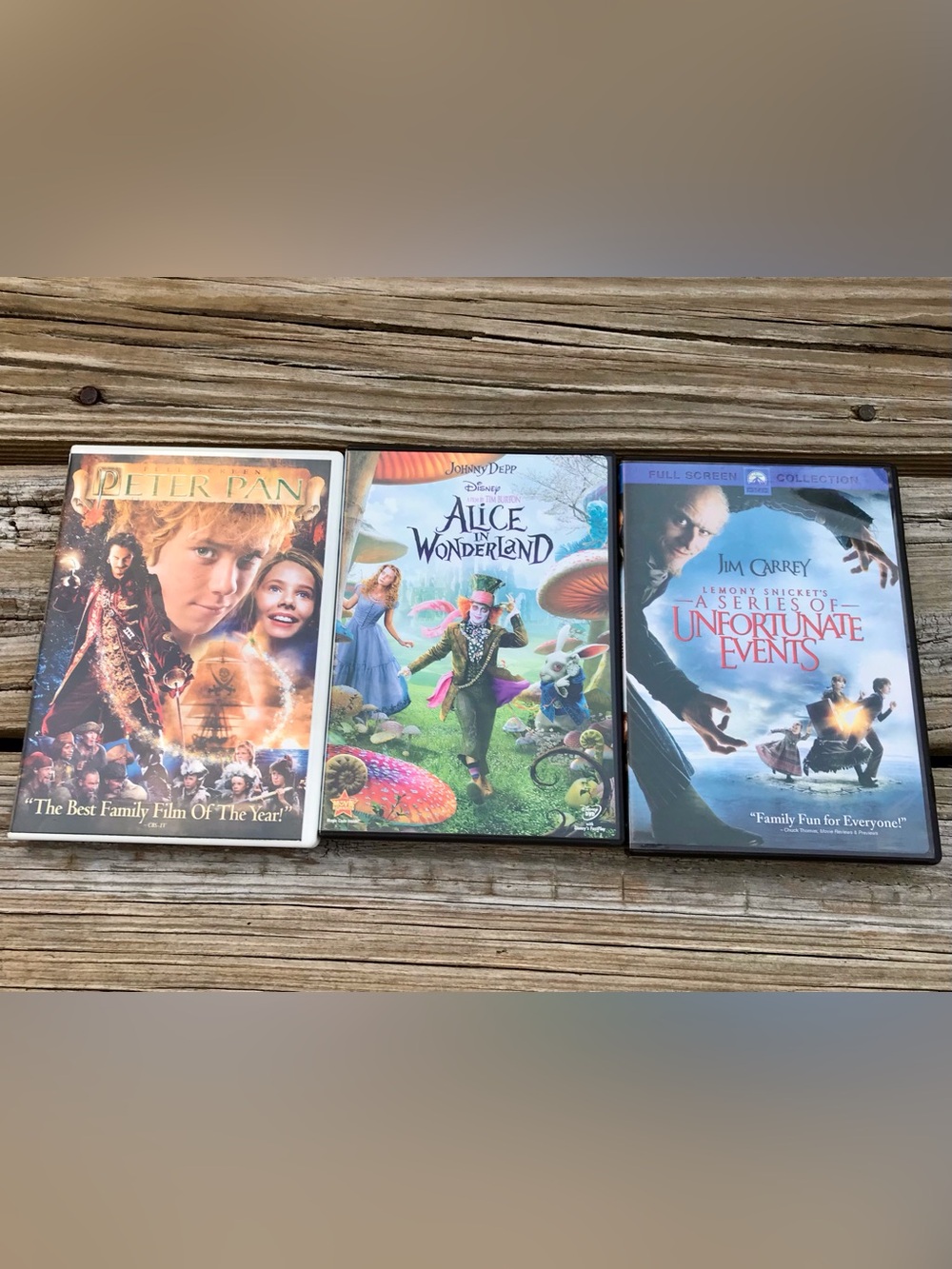 Peter Pan Alice In Wonderland Lemony Snicket Series Unfortunate Events DVD Movie